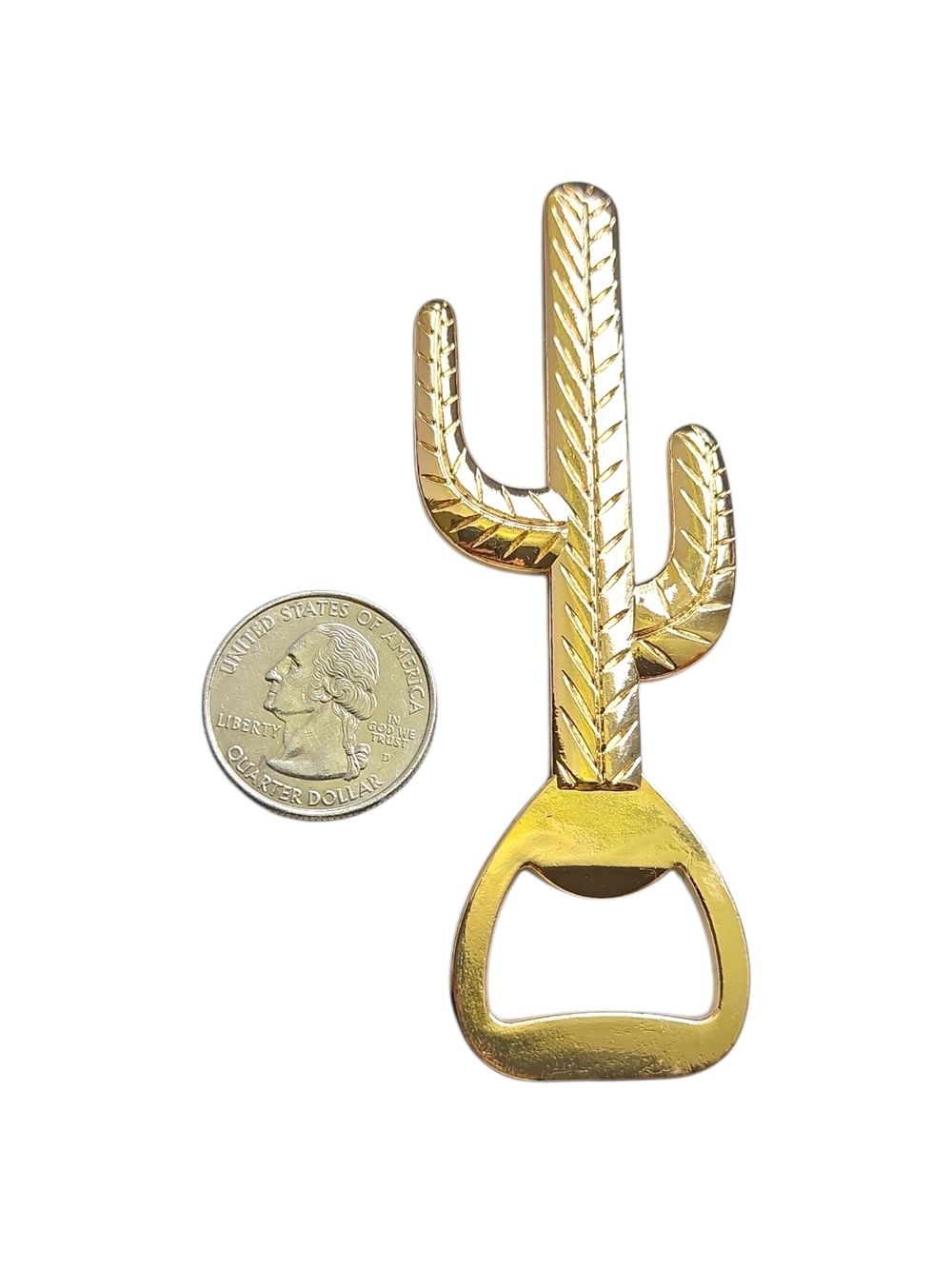 New Cactus Western Bottle Opener - Gold Tone - Picture 2 of 3